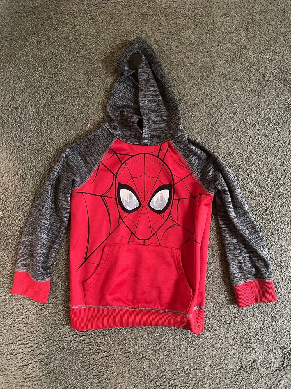 Marvel Jumping Beans Kids Size 7 Spider-Man Red & Gray Hooded Sweatshirt